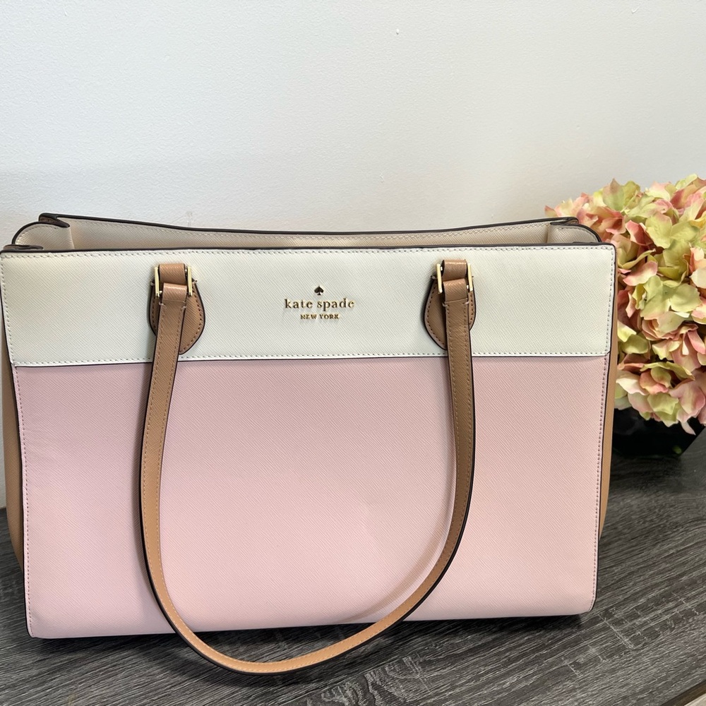 Kate Spade Pink and Cream Tote Bag